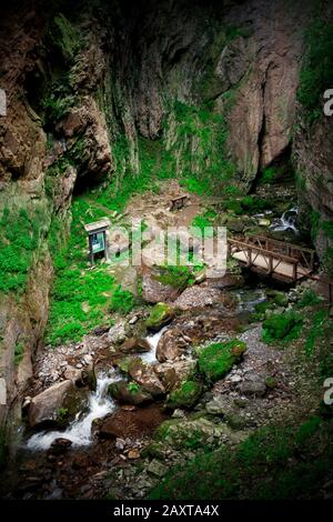 Fluss im Nationalpark Mavrovo in der Republik Mazedonien Stockfoto
