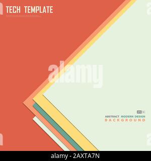 Abstrakte minimale Pastell-Überlappung Schichtdesign mit quadratischem geometrischem Hintergrund. Verwendung für Werbung, Poster, Grafiken, Vorlagendesign, Druck. Illustrationsvektor Stock Vektor