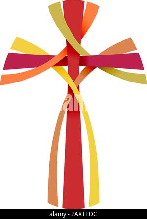 Vektor abstraktes Christuskruzifix; drei Kreuze Stock Vektor