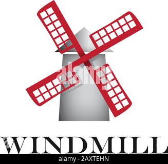 Vektor anmelden Windmühle, Windenergie Stock Vektor