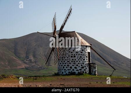 Fuerteventura, Molinos de Vilaverde, traditionelle Windmühle Stockfoto