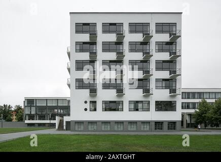 Dessau, Bauhaus, Prellerhaus 1925-26 von Walter Gropius, Ansicht von Osten Stockfoto