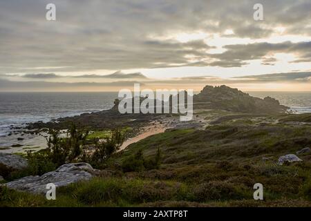Archäologische Überreste des castro de Barona, Galicien Stockfoto