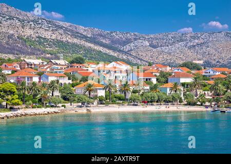 Strand in der Stadt von Orebic auf der Halbinsel Peljesac, Süd-Dalmatien Region von Kroatien Stockfoto