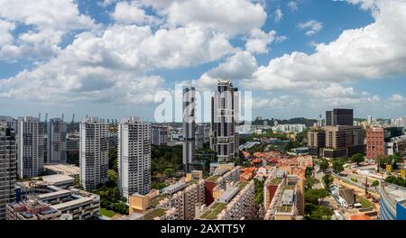 Singapur - 5. JANUAR bis 2020 - Hochhaus-Panorama der Skyline von Tanjong Pagar, Singapur, Südost-Asien, mit Wohnwohnungen, Eigentumswohnungen, abseits Stockfoto