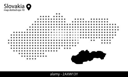 Slowakische Karte auf weißem Hintergrundvektor isoliert. Abbildung für Webdesign oder Infografiken. Vektordatei in eps 10 editierbar und skalierbar Stock Vektor