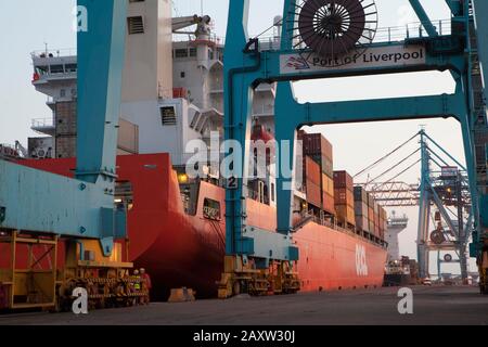 Chinesische Roh-Stahlrollen am Lagerhaus am Hafen werden importiert Stockfoto