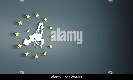 Karte der Europäischen Union mit Sternen Stockfoto