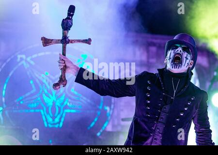 Juli 2015 in Bristol, VA - King Diamond auf dem Rockstar Energy Drink Mayhem Music Festival Stockfoto