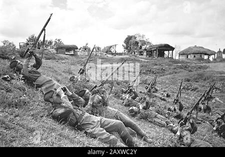 Blutige Schlacht an der Ostfront in Russland im Zweiten Weltkrieg Stockfoto