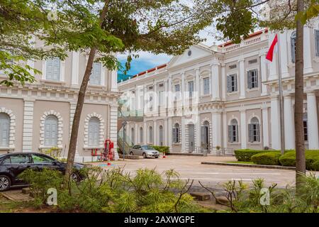 Singapur, Singapur - ca. September 2017: Straßen von Singapur, Singapur. Stockfoto