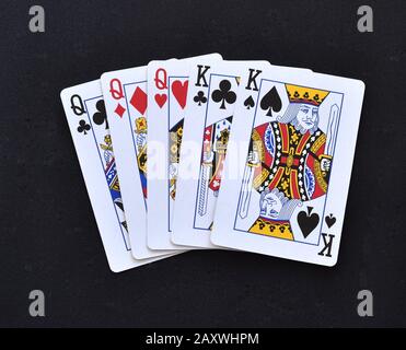 Karten für ein Pokerspiel Stockfoto