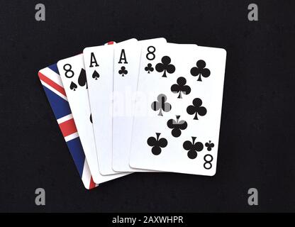 Dead bemannt Hand im Poker Stockfoto