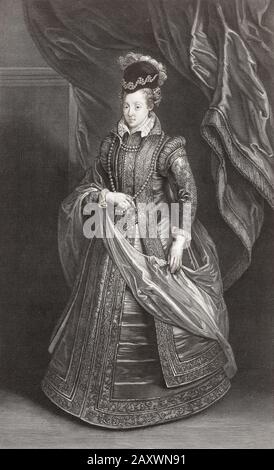 Joanna von Österreich, 1547 - 1578. Erzduchess von Österreich als jüngste Tochter von Ferdinand I., dem Heiligen römischen Kaiser, und Anna von Böhmen und Ungarn. Sie heiratete Francesco I. de' Medici und nahm den Titel Großfürchterin Consort der Toskana an. Stockfoto