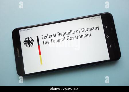 Das Logo der Bundesregierung auf dem Smartphone Stockfoto