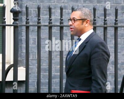 London, Großbritannien, 11. Februar 2020, James kommt geschickt zu ihrer wöchentlichen Kabinettssitzung. Stockfoto