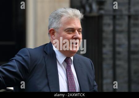 London, Großbritannien, 11. Februar 2020, Minister für Sicherheit Brandon Lewis, der zu ihrem wöchentlichen Kabinettstreffen anreist. Stockfoto