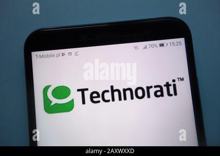 Das Technorati-Logo wird auf dem Smartphone angezeigt Stockfoto