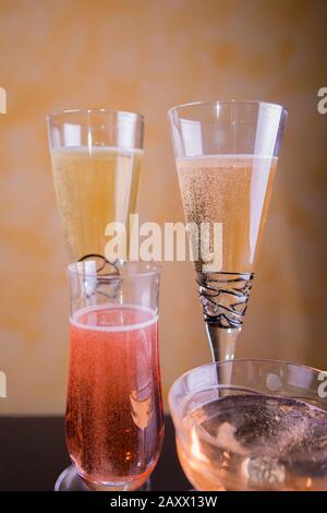 Eine Brille Cava/Champagner Stockfoto