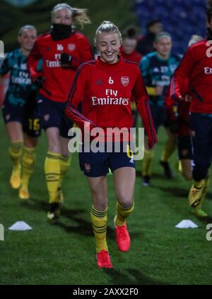 Deva Stadium, Chester, Cheshire, Großbritannien. Februar 2020. Damen Super League Football, Liverpool Womens versus Arsenal Womens; Leah Williamson von Arsenal Women Credit: Action Plus Sports/Alamy Live News Stockfoto