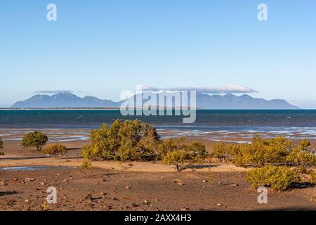 Touristen am Strand, Queens Beach, Queensland, Australien Stockfoto