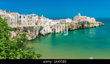 Die schöne Küste von Vieste, Provinz Foggia, Apulien, Italien. Stockfoto