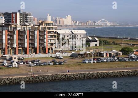 Point Waterfront Apartments und Point Bastille, Point, Durban, Provinz Kwa Zulu-Natal, Südafrika, Afrika Stockfoto