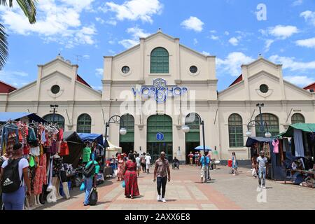 Workshop Mall (ehemaliges Gebäude für Eisenbahnwerkstätten), Durban, Kwa Zulu-Natal, Südafrika, Afrika Stockfoto