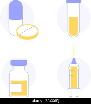Symbolsatz zum medizinischen Thema. Stock Vektor