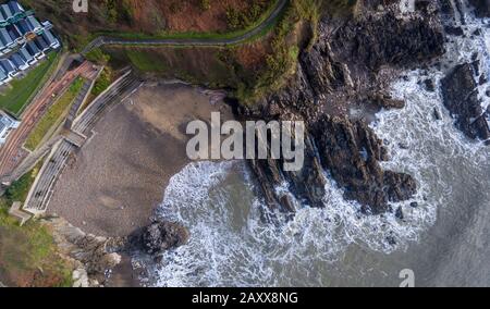 Luftansicht der Rotherslade Bay Stockfoto