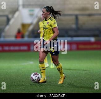 Deva Stadium, Chester, Cheshire, Großbritannien. Februar 2020. Damen Super League Football, Liverpool Womens versus Arsenal Womens; Katie McCabe von Arsenal Women Credit: Action Plus Sports/Alamy Live News Stockfoto