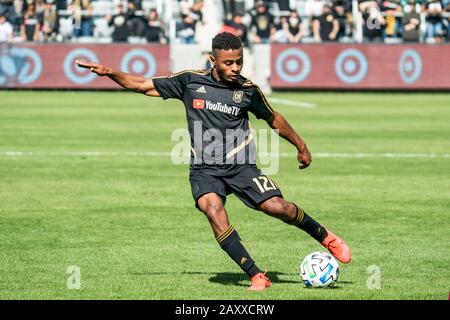 LAFC-Verteidiger Diego Palacios (12) während eines MLS-Preseason Fußballspiels gegen den Toronto FC, Mittwoch, 12. Februar 2020, in Los Angeles, USA. (Foto von IOS/ESPA-Images) Stockfoto