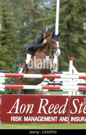 The North American, Spruce Meadows 2004, Aon Reed Stenhouse Cup, Jonathan Asselin (CAN) Ritt Magic Man Stockfoto