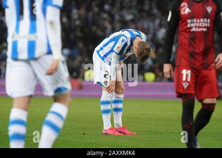 San SEBASTIAN, SPANIEN - Februar, 13: HALBFINALEINZUG DES SPANISCHEN KÖNIGSPOKALS zwischen dem Team REAL GESELLSCHAFT-MIRANDES im REALA-STADION, SAN SEBASTIAN. 2020/02/13. (Foto von Humberto Bilbao/ Credit: Cordon PRESS/Alamy Live News Stockfoto