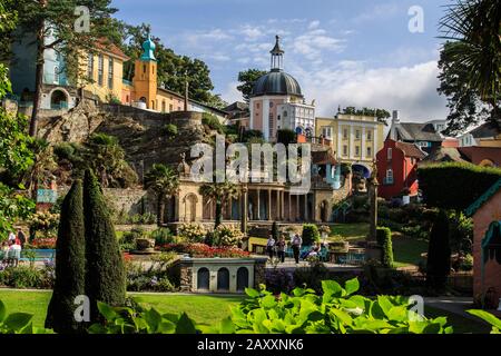 Portmeirion Dorf Stockfoto