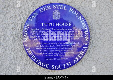 Desmond Tutu House ist ein Teil des Erbes Südafrikas in Soweto. Stockfoto