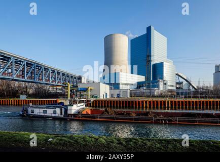 Kraftwerk Datteln 4, Steinkohlekraftwerk Uniper am Dortmund-Ems-Kanal, Datteln, Ruhrgebiet, Nordrhein-Westfalen, Deutschland Stockfoto