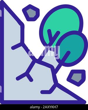 Vektor Für Symbol auf dem Erdrutsch. Isolierte Darstellung des Kontursymbols Stock Vektor