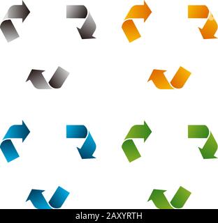 3-stufiges Triangle Template Illustration Set / Blank, Designraum ( Recycling,Ökologie etc.) Stock Vektor