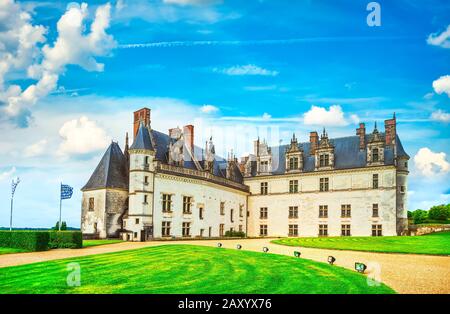 Chateau de Amboise mittelalterliche Burg, Leonardo Da Vinci Grab. Loire-Tal, Frankreich, Europa. Der UNESCO. Stockfoto