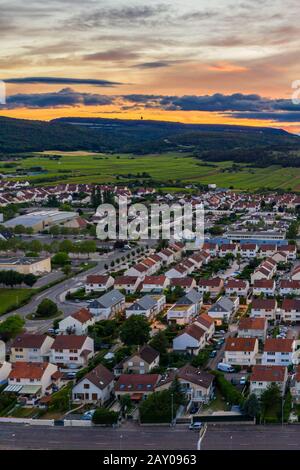 Luftbild Blick auf die wunderschöne Stadt Dijon in Frankreich Stockfoto