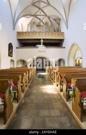 Altar der Pfarrkirche in Weitra, Waldviertel, Oberösterreich, Österreich - Kirchenaltar in Weitra, Waldviertel, Stockfoto