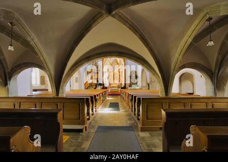 Altar der Pfarrkirche in Weitra, Waldviertel, Oberösterreich, Österreich - Kirchenaltar in Weitra, Waldviertel, Stockfoto