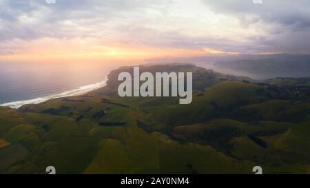 Luftaufnahme der Halbinsel Otago, Dunedin, South Island, Neuseeland