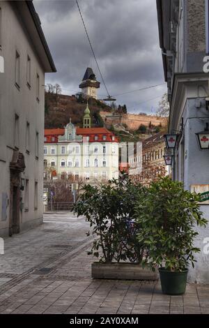 Grazer Uhrturm, Grazer, Styria, Österreich, Europa/Uhrturm (Razer Uhrturm) in Graz, Styria, Österreich, Europa Stockfoto