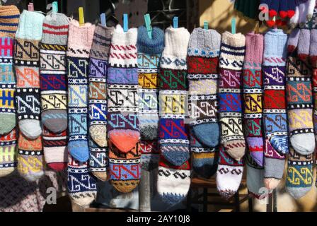 Wollsocken im Sonderangebot Stockfoto