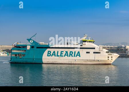 Baleara-Fähre, Ibiza, Balearen, Spanien Stockfoto