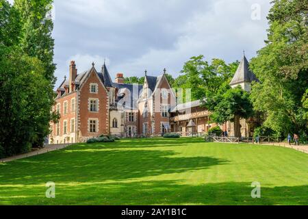 Frankreich, Indre et Loire-Tal, das von der UNESCO zum Weltkulturerbe ernannt wurde, Amboise, Chateau du Clos Lucé Park and Gardens, das Schloss // Frankreich, Indre-e Stockfoto