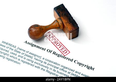 Zuordnung der registrierten copyright Stockfoto