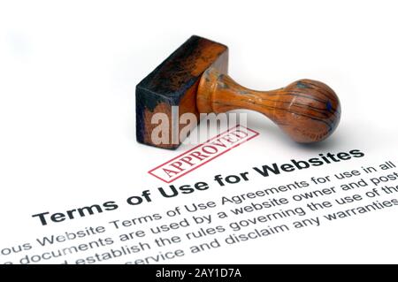 Nutzungsbedingungen Websites Stockfoto